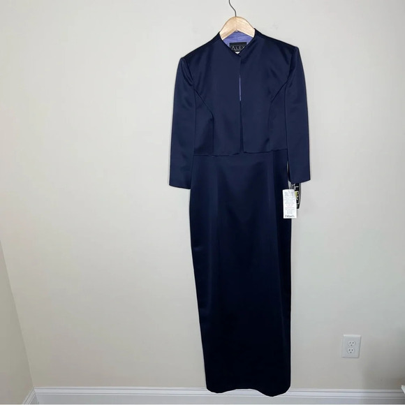 Alex Evenings Women's Maxi Formal Jacket Dress Vintage Y2K Made in USA  modest - Picture 1 of 16